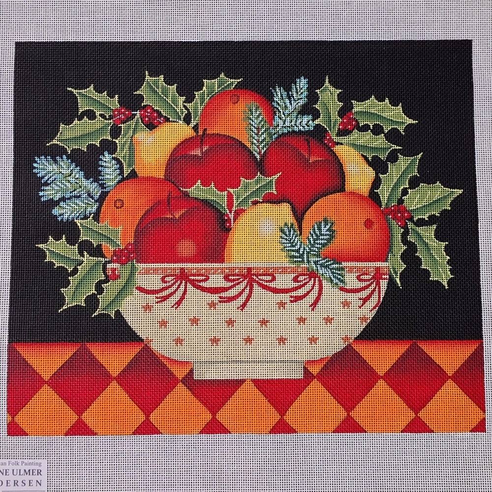 Fruit Bowl Hand painted Needlepoint Design - Picture 2 of 5